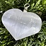 Selenite (Satin Spar Gypsum) Pendants - Hearts 1" - Silver Plated