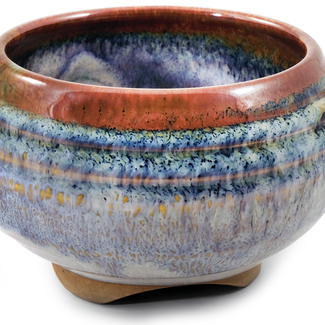 Incense Stick Burners Holders - Ruse & Blue Ceramic Bowl with Powder Alter Ash