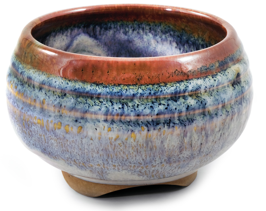 Incense Stick Burner HolderRust/Red Rim Ceramic Bowl