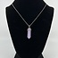 Purple (Lavender) Jade Necklace-Point on Bead Chain 18" Silver Plated