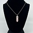 Rose Quartz Necklace-Point on Bead Chain 18" Silver Plated
