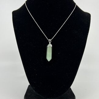 Green Aventurine Necklace-Point on Bead Chain 18"