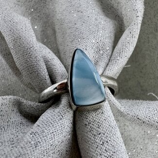 Larimar Ring High Triangle Size 7-Sterling Silver