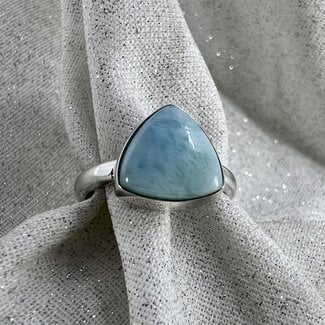 Larimar Ring Triangle Size 6-Sterling Silver