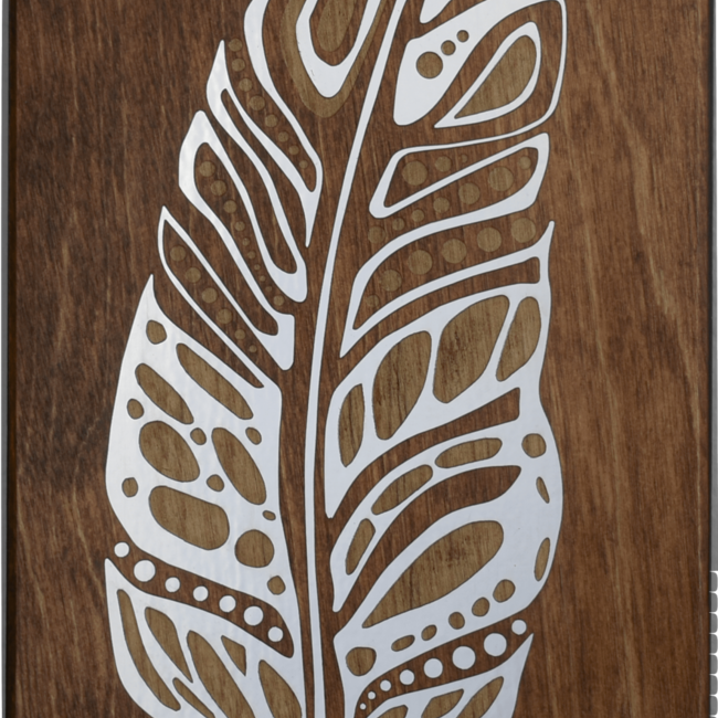 Feathers - Wall Plaque Wood Decor Foil Accent with Stand