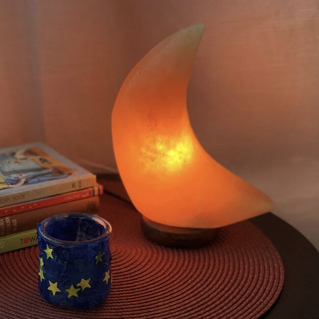 Himalayan Salt Lamp - Crescent Moon 5" USB
