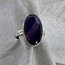 Chevron (Dream) Amethyst Ring - Size 8 Oval - Sterling Silver