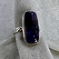 Chevron (Dream) Amethyst Rings - Size 7 Rectangle Double Bezel Set - Sterling Silver