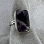 Chevron (Dream) Amethyst Ring - Size 6 Rectangle Bezel Set - Sterling Silver