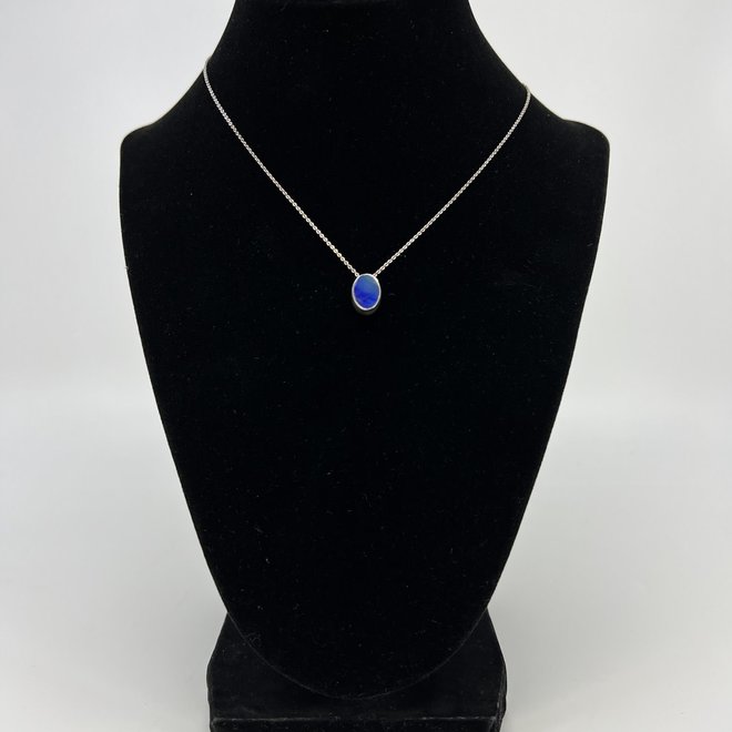 Australian Opal Necklace & Pendant-18" Sterling Silver