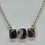 Chevron/Dream Amethyst 3 Rectangle Necklace-Adjustable Sterling Silver