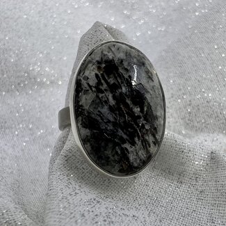 Astrophyllite Ring-Adjustable Oval-Sterling Silver