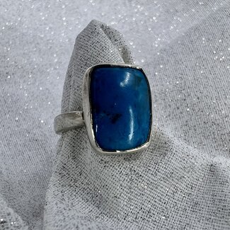 Turquoise Ring-Adjustable Rectangle-Sterling Silver