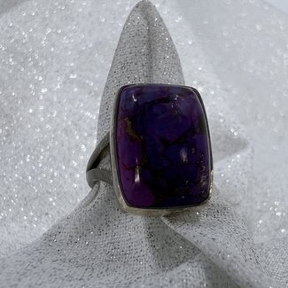 Purple Mojave Turquoise Size 7 Ring-Rectangle Sterling Silver