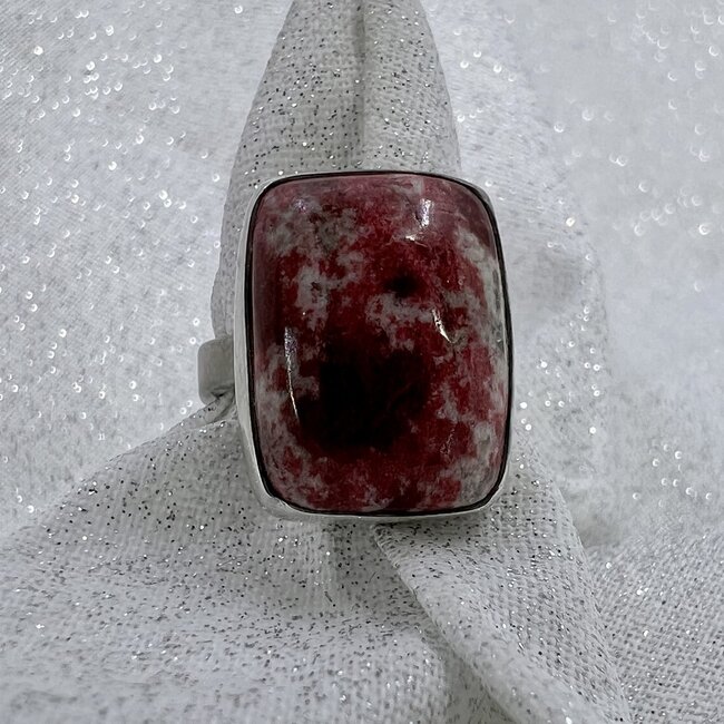 Thulite Size 5 Ring-Rectangle Sterling Silver
