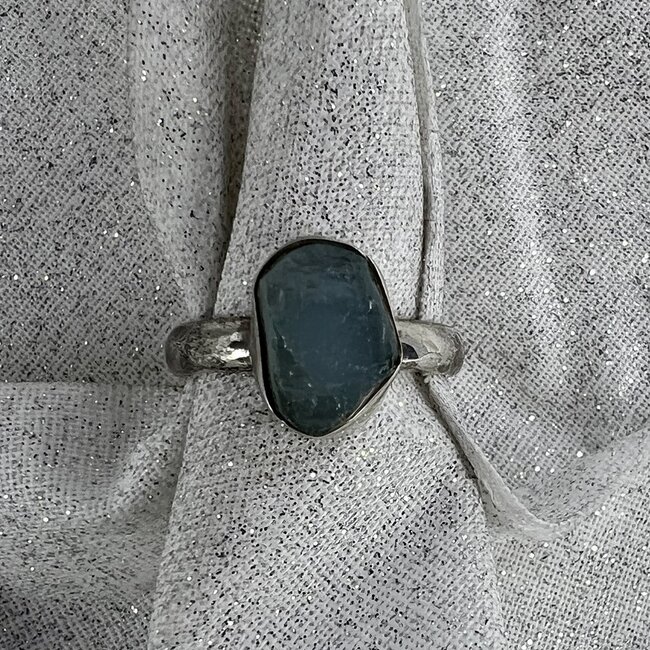Aquamarine Rough Ring-Size 6 Sterling Silver