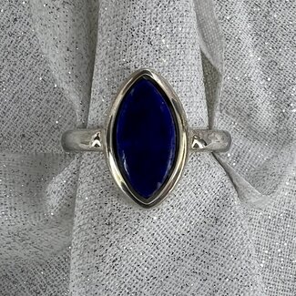 Lapis Lazuli Ring-Size 7 Marquise-Sterling Silver