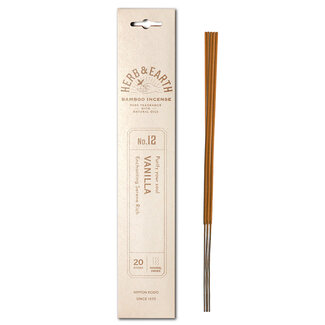 Vanilla Incense - 20 Sticks Herb & Earth Enchanting Serene Rich) - Bamboo Natural Oil Low Smoke #12