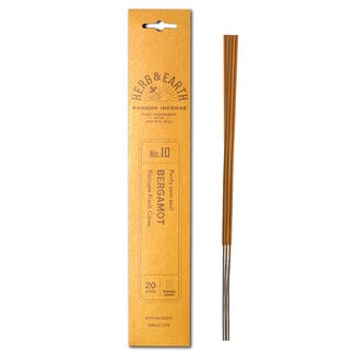Bergamot Incense - 20 Sticks Herb & Earth (Delicate Fresh Citrus) - Bamboo Natural Oil Low Smoke #10