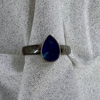 Doublet Opal Teardrop/Pear Ring-Size 7 Sterling Silver