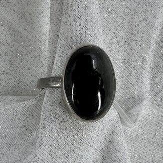 Black Star Diopside Size 8 Ring-Sterling Silver