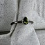 Green Tourmaline Ring-Teardrop/Pear Size 6 Faceted Sterling Silver