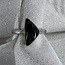 Black Onyx Ring-Size 6 Angled Triangle Sterling Silver