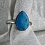 Turquoise Ring - Size 6 Teardrop Pear Bezel Set - Sterling Silver