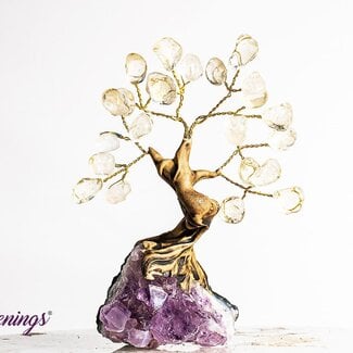 Clear Quartz  Bonsai Tree on Clear Quartz - 3.5"