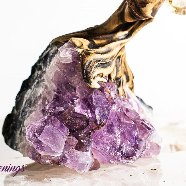 Clear Quartz  Bonsai Tree on Clear Quartz - 3.5"