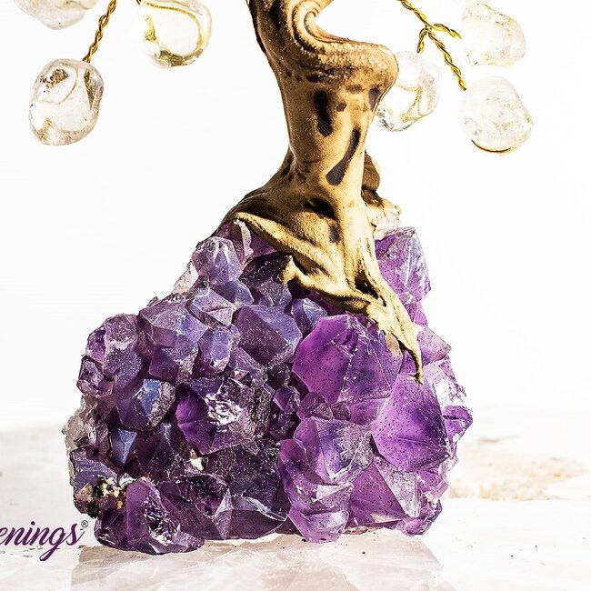 Clear Quartz  Bonsai Tree on Clear Quartz - 3.5"