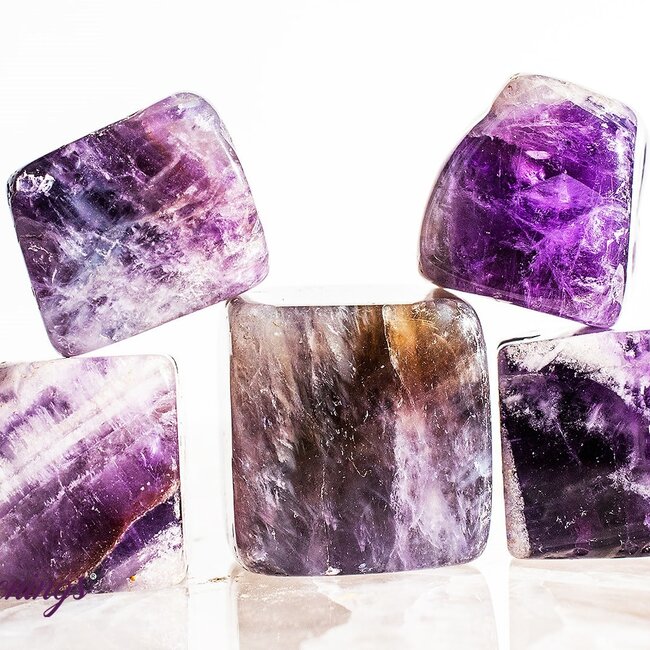 Chevron (Dream) Amethyst Cubes 1" Block