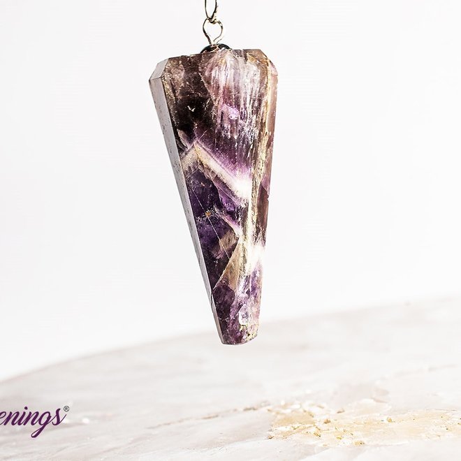 Amethyst Pendulum-Faceted Cone Point Silver Chain