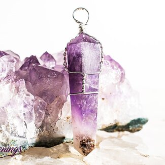 Amethyst Pendants - Wire Wrapped Faceted Points