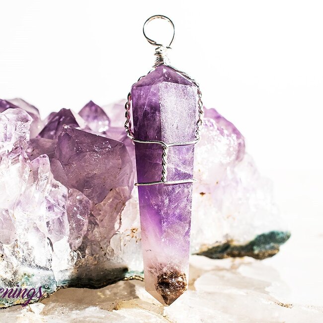 Amethyst Pendants - Wire Wrapped Faceted Points