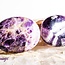 Chevron (Dream) Amethyst Palm Pillow Pocket Stone - Medium