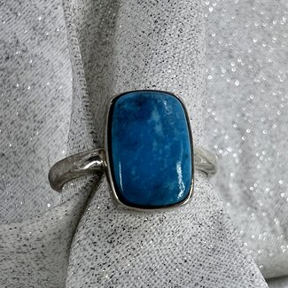 Turquoise Ring-Size 8 Rectangle Sterling Silver