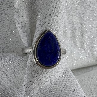 Lapis Lazuli Ring - Size 6 #1 Teardrop Pear - Sterling Silver