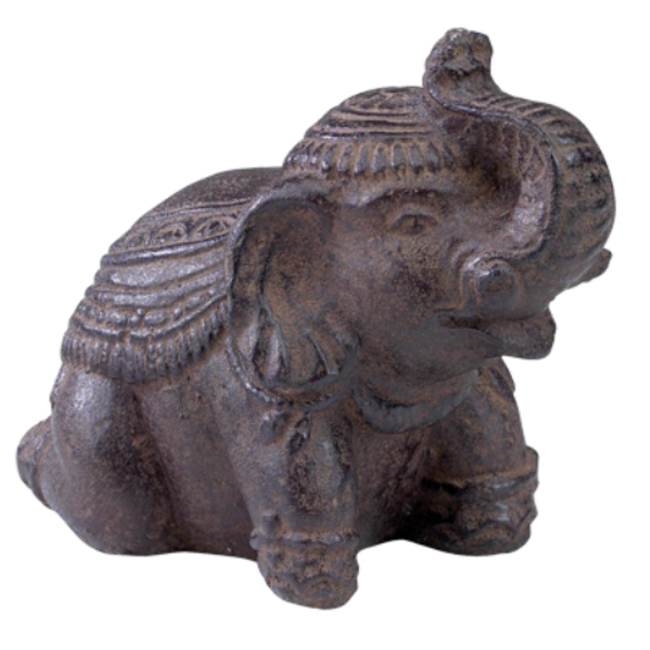Elephant Statue Statuary-Brown 5" Carving Animal Garden