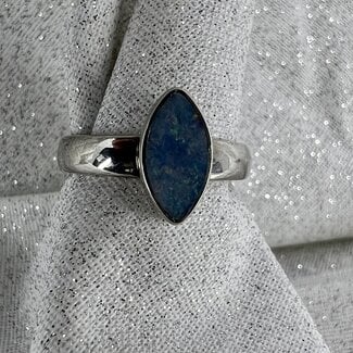 Doublet Opal Ring-Size 6 Marquise-Sterling Silver