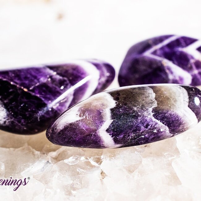 Fancy Chevron (Dream) Amethyst - Tumbled
