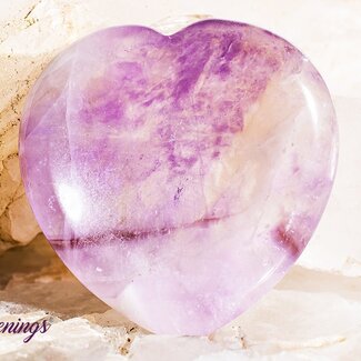 Chevron (Dream) Amethyst Worry Stone - Heart