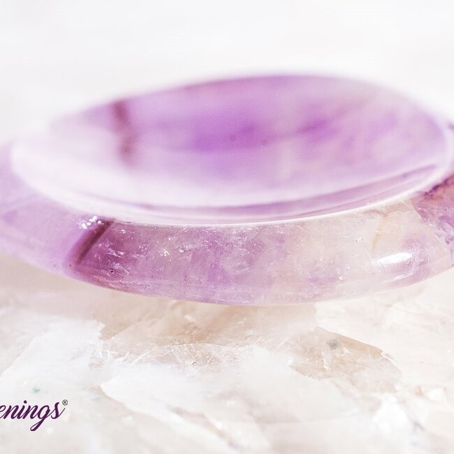 Chevron (Dream) Amethyst Worry (Thumb Fidget Relaxation Pocket) Stones - Hearts