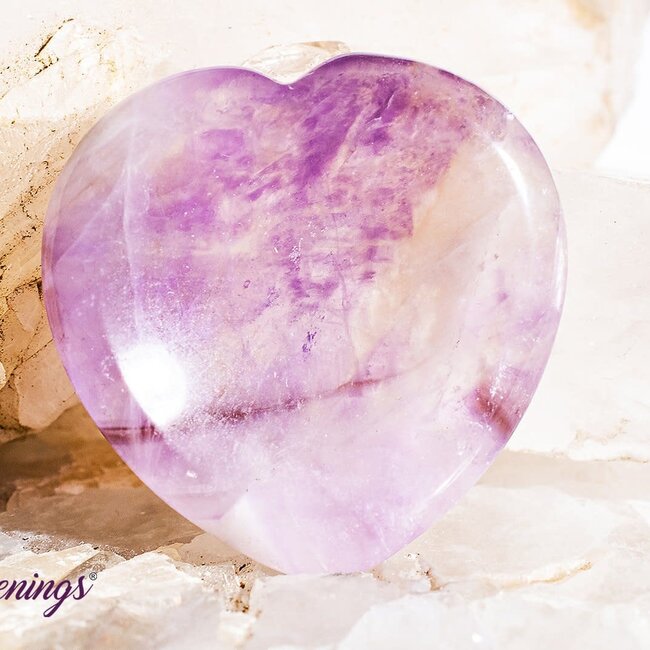 Chevron (Dream) Amethyst Worry (Thumb Fidget Relaxation Pocket) Stones - Hearts