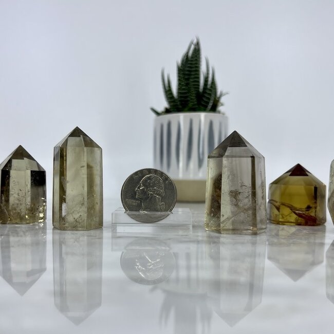 Citrine & Smoky (Smokey) Quartz Generator Tower Point - Small (1 - 3")