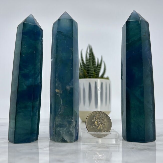 Blue Fluorite Tower Point Generator - Large (4 - 6")