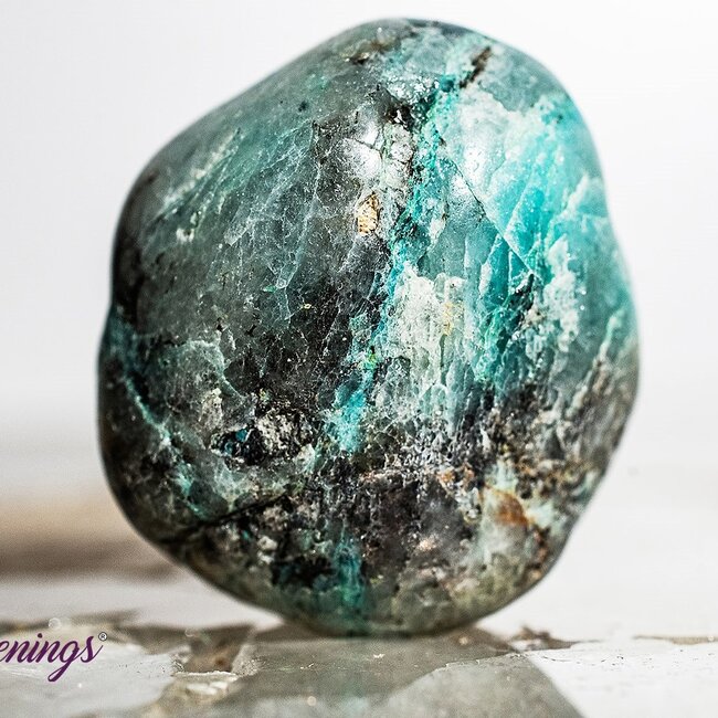 Clear (Crystal) Quartz & Chrysocolla - Tumbled