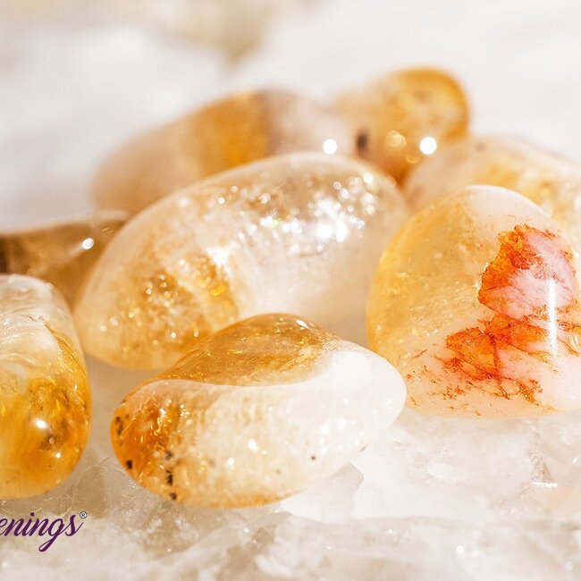 Citrine & Cacoxenite - Tumbled