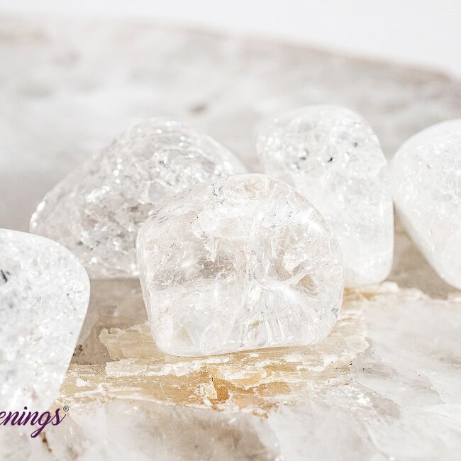Crackled Clear Quartz (Fire & Ice) - Tumbled