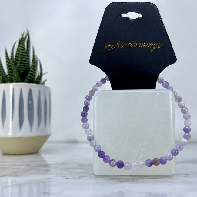 Purple Lavender Jade Bracelets - 4mm Mini